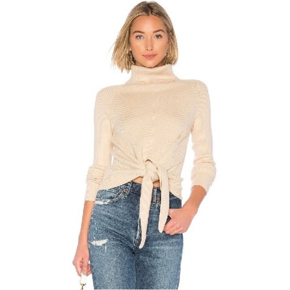 Lovers + Friends Skye Turtleneck Long Sleeve Sweater in Tan Size S